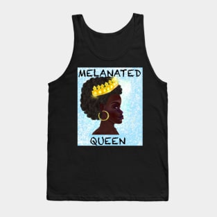 Melanated Afro queen - black woman with Afro hair and dark brown skin side profile. Hair love ! Tank Top